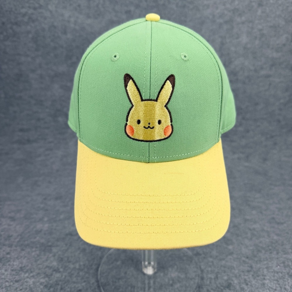 Pokemon Pikachu Electric Type Snapback Hat Cap Green Yellow Adjustable Youth